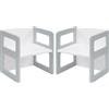 FUNLIO Sedia per lo svezzamento Montessori regolabile in altezza per età 1-3, sedia in legno massiccio di qualità, per mangiare/leggere/giocare, mobili Montessori con certificazione CPC - Grigio（2pcs）