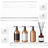 ANBEEISS 2 Pz Mensola Senza Foratura, Acrilico Trasparente, 20x15x3,8 cm | Adesive da Muro e Parete, Piccola, per Camera Letto, Bagno, Soggiorno, Ufficio, Cucina