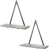 Neustein Set di 2 scaffali da parete triangolari, 35 x 13 x 34 cm, triangolari, in legno, metallo, per soggiorno, camera da letto (cemento)