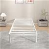 KVLKBV Letto singolo 90 x 200 cm, struttura bianca con pannelli antiscivolo e ampio spazio (41 cm), ideale per camera da letto e camera degli ospiti