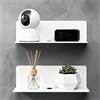 PHMING 2 mensole da parete senza foratura, 22,8 cm, bianco piccolo, scaffale da incollare in acrilico, mini scaffale da parete con foro senza cavo, contiene 8 pellicole adesive double face, per bagno