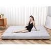 SUNYRISY Futon Materasso Giapponese a Pavimento, Pieghevole Spesso, Arrotolabile, Tatami, Lettino per gli Ospiti, Letto per Campeggio, Auto, Grigio, King Size