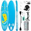 FunWater Tavola Gonfiabile Stand Up Paddle Board 320X83X15 Cm Con Pompa,Zaino,Custodia Impermeabile Per Cellulare,Pagaia,Guinzaglio Di Sicurezza,3 Pinne, Adatta A Tutti I Livelli Di Abilità