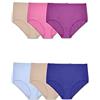 Fruit of The Loom Plus Size Fit for Me Women's Breathable Cotton-Mesh Briefs, 6 Pack, Assorted 10