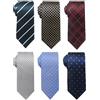 Passabin Cravatta per uomo Cravatta Tessuto Jacquard Cravatte Set 6 PZ, A righe blu, blu Paisley, oro a righe, fiore rosso, punto blu, 2.95 inches*57.5 inches