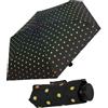 happy rain Ultra mini, Parapluie pliants noir schwarz-gepunktet 90 cm