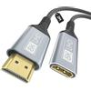 layajia Cavo di prolunga HDMI 8K, cavo di prolunga con adattatore da maschio a femmina HDMI 2.1 8K@60Hz, 4K@120Hz, 3D, HDR compatibile con Roku Blu-Ray TV Stick HDTV Monitor-2 m