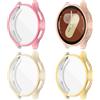 Yolovie Confezione da 4 custodie protettive per Samsung Galaxy Watch 7 40 mm (2024 Verison), in silicone, protezione completa (rosa oro rosa, crema oro)