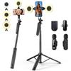 yAyusi Kit Vlogging per iPhone/Android, Bastone per Selfie con Treppiede da 180 cm, con Luce di Riempimento, Telecomando e Microfono, Kit Essenziale per Creatori di TikTok/YouTube/Contenuti
