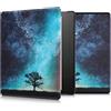 kwmobile Custodia eReader Compatibile con Amazon Kindle Oasis 10. Generation Cover - eBook Reader Flip Case - blu/grigio/nero - Natura e spazio