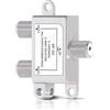 Bingfu Splitter Satellitare 2 Vie Sdoppiatore Ripartitore Antenna TV 2 Uscite Distributore di Segnale TV Switch SAT BK con Connettore F per Satellite TV FM DAB Radio e Sistemi via Cavo