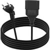 LANMINGLEL Cavo di prolunga per spina europea 90 gradi, cavo di prolunga corto da spina europea a tipo C Euro, 2,5 A, 250 V, per TV computer, monitor, proiettori, elettrodomestici (2 m)