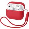 Mocarheri Custodia in Silicone Compatibile con Airpods Pro 2 (2022), Ultra Sottile in Premium Silicone per Airpods Pro 2 Custodia Cover Custodia protettiva in silicone antiurto -Rosso