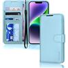 TECHGEAR Cover iPhone 14 Plus Custodia Portafoglio in Pelle Sintetica con TPU Antiurto, Funzione di Supporto con Slot per Schede e Cinturino da Polso per iPhone 14 Plus (6,7 Pollici, 2022)