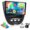 GOHHDL 4G+64G GOHHDL Android Autoradio 2Din per Peugeot 107 / Citroen C1 / Toyota Aygo 2004-2014 con Carplay Android Auto, Radio da 10 Pollici con BTGPS Navi WIFI FM/RDS Mirror Link SWC Retrocamera&MIC
