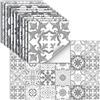 oxiang 24 Pezzi Adesivi Per Piastrelle Vinile Autoadesivi Adesivi Murali Impermeabili Per Cucina Bagno Piastrelle Parete Camino Armadio Decorazione Adesivi,Hz-32,10x10 Cm