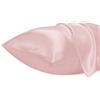 Lirex Set di 2 Federe in Raso, Decorativi Morbido Tinta Unita Quadrate Federe Cuscini Federa di Satin per Cuscino Senza Rughe Resistente Allo Sbiadimento Traspirante (Rosa Chiaro, 50 x 90 cm)