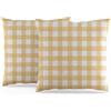 ggaimwf Copricuscini a Quadretti Confezione da 2 40x40 cm Arancione Quadrato Farmhouse Fodere per cuscini Copricuscini quadrati per ragazze Divano Soggiorno Home decor Federa per cuscino sparsa