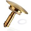 Chonphan Pop Up Tappo per Lavabo 66mm Oro Spazzolato Ottone Massiccio, Tappo di Scarico per Lavabo, Chonphan Tappo di Pressione a Molla, Click-Clack, Tappo per Lavandino del Bagno