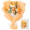 TirEurt Bouquet di fiori all'uncinetto lavorato a maglia, margherita con rosa gialla con fiocco luminoso per borsa, bouquet di cotone realizzato a mano, grazioso fiore all'uncinetto, regalo per