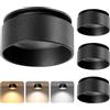 KYOTECH Faretti led Soffitto Moduli LED Sostituibili,Faretto Led Interno Dimmerabile,Regolabile 3000K/4000K/6500K,Faretti Led da Incasso per Cartongesso, 4.9W 500LM,Diametro Foro 65-68mm Set di 4
