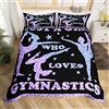 Homemissing Ginnastica Copripiumini Ginnastica Entusiasta Set Copripiumino 135x200cm Ginnastica Atleta Sport Decorazione Copripiumone Morbido Viola Sparkling Camera da letto