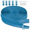 LHZHLE Nastro per cerniera in nylon da 5 mm: cerniera in nylon blu mare da 4 m, con 5 tiranti, per cucire biancheria da letto e cuscini