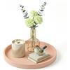 BLESWIN Vassoi decorativi Vassoio da 23 cm per piano di lavoro, rotondo in silicone decorativo per mobili, vassoio per cosmetici e gioielli, per flaconi di lozione, profumi, gioielli (rosa)