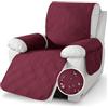 YushengTai Copripoltrona Relax Reclinabile, 100% Impermeabile, Anti-slip Copripoltrona 1 Posto, Copri Poltrona con Braccioli con 4 Tasche, 2 Cinghie Regolabili (Rosso)