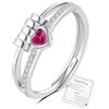 YOEE Anelli per ansia per donne e ragazze, placcati in argento Sterling, anelli per ansia, anello regolabile con zirconia cubica, regalo antistress, regalo per figlia, compleanno, Natale, Misura unica