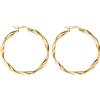 day berlin day.berlin orecchini a cerchio Celio da donna placcati oro 18k, 35mm di diametro, ritorti, spessore 2mm, acciaio inox 316L, senza nichel e resistenti all'acqua