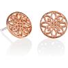 Namana Orecchini a Forma di Disco Mandala per Donna e Ragazza, Orecchini Oro Rosa Donna con Geometria Sacra e Finitura Spazzolata, Piccoli Orecchini a Disco Mandala con Confezione Regalo