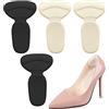 LABUYI Cuscinetti Per Tallone, 2 Paia Self Adhesive Antiscivolo Proteggi Sottopiedi di Scarpe Tacco Alto - Nero, Beige