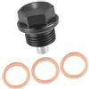 A ABSOPRO Tappo Di Scarico Magnetico Per Olio Auto Nero M18x1.5 1pc | Lega Alluminio E Magnete, 24x29mm, 3 Guarnizioni, Attira Detriti Metallici, Facile Installazione, Universale