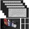 Omtofo 4 Pezzi Rete Portaoggetti Tasca Oganizer, 50 x 25 CM Universale Storage Mesh Net, Auto Selbstklebend Tasca Telo Protettivo Mesh Net per Universale per SUV, Truck di Auto, Facile Installazione