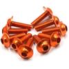 A ABSOPRO Viti per Targhe Esagonali M6 x 20mm per Moto Arancione (Set di 10)