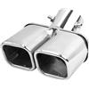 Catekro 38mm-54mm Terminale Scarico Auto Doppia Uscita Universale, Uscita Scarico in Acciaio Inox Tubo Terminale Marmitta Sportivo Regolabili Avvitabili Diametro Ingresso 1,5- 2,1 (Argento Lucido)