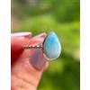 Caraibi Larimar Gemma 925 Argento Sterling Artigianale Anello Tutti Misura AC-85