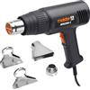 Meister Pistola ad aria calda 2000 W, MHG2000-2 - per applicazioni fai da te e professionali - Regolazione della temperatura a 2 livelli 350 - 550 °C - Asciugacapelli ad aria calda con 4 ugelli