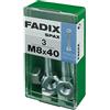 FADIX CAJA S 3 uds. TORNILLO METRICA CAB HEX +TUERCA CINC M 8x40mm FADIX