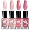 MEITREND Set di 4 smalti lucidi, asciugatura rapida, lunga durata, senza lampada UV, atossico, a base d'acqua, smalto naturale con formula vegana, rosa shimmer (nude)