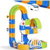 Hzitcigm Trenino Elettrico Bambini, 124 Pezzi (36 Binari + 1 Treno) Pista Flessibile 3D Antigravità Set Costruzioni DIY Circuito Trenino Elettrico Gioco STEM Educativo, Regalo Bambini 3 4 5 6 7 8 Anni
