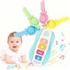 MOMUSE Anello da Dentizione con 4 Chiavi dell'auto, Giochi Dentizione Neonato 10 Mesi, Massaggia Gengive in Silicone, Giocattolo Musicale Regali di Natale e di Compleanno per il Bambino 12 16 18 Mesi