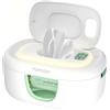 Momcozy Scalda Salviette Neonato, Dispenser con Molla, 4 Temperature | Luce notturna a 3 livelli, riscaldamento dall'alto, guarnizione in silicone e formato compatibile col 90% delle salviettine