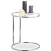 Relaxdays Tavolino Rotondo, Struttura in Metallo, Ripiano in Vetro, Tavolo Basso Salotto, Decorativo, Design, HxD 53 x 45 cm, Argento