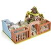 Papo Grande Scenario Zoo di Legno, Vita Selvaggia, Giocattolo Bambini 3+ | Due recinti con barriere amovibili | 54 x 37 x 23 cm | figure vendute separatamente | regalo per tutta la famiglia curiosa