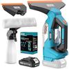 Seesii Lavavetri Aspiragocce | Autonomia 60 Min, Aspirazione 2000 PA, Bocchette 28-17 cm, Serbatoio 150 ml Rimovibile，Flacone spray, Panno Microfibra, Batteria 2000 mAh per Finestre, Specchi e Doccia