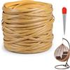 DBREAKS 65 m Rattan Intrecciato in Plastica, PE, Piatto, Strumento di Tessitura, per Riparazione di Mobili da Esterno, Sedie, Cesti da Tavolo (Marrone)