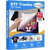 Oritdge DTF A3 Pellicola di Trasferimento(29,7 x 41,9 cm), 100 fogli Carta di Trasferimento per Epson Stampante, DTF PET Transfer Film Diretta Su T-shirt e tessuti