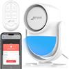 CPVAN Allarme Casa Senza Fili (2.4GHz WiFi), PIR WiFi Sensore di Movimento, fai da te Antifurto Casa Wireless, PIR Host Allarme + 1 Telecomandi, Compatibile con Sensori Porta/Finestra, Bianco
